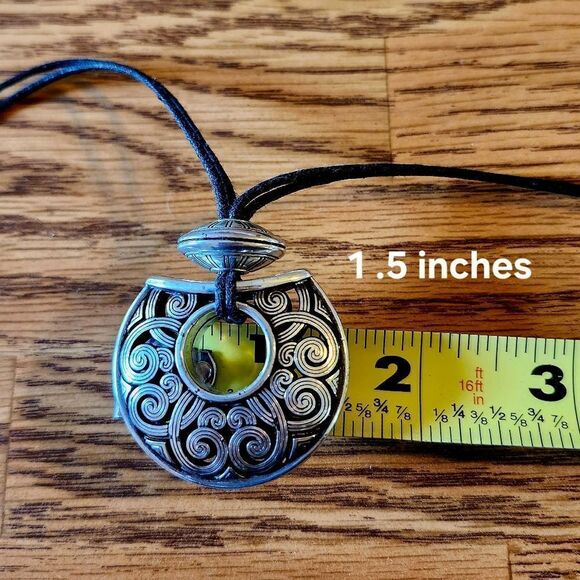 BRIGHTON Silver Puff Scroll Pendant Necklace VINTAGE INSPIRED! - Picture 7 of 10